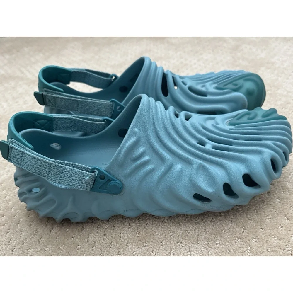 CROCS POLLEX CLOGS X Salehe Bembury Men Blue Strap Back Slip On Sandals-Size 14